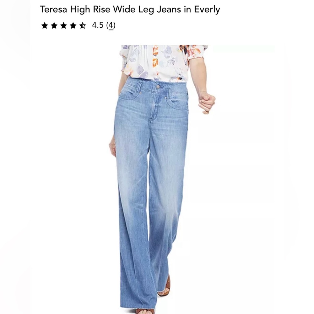 NYDJ Denim Teresa Wide Leg in Everly. Size 4